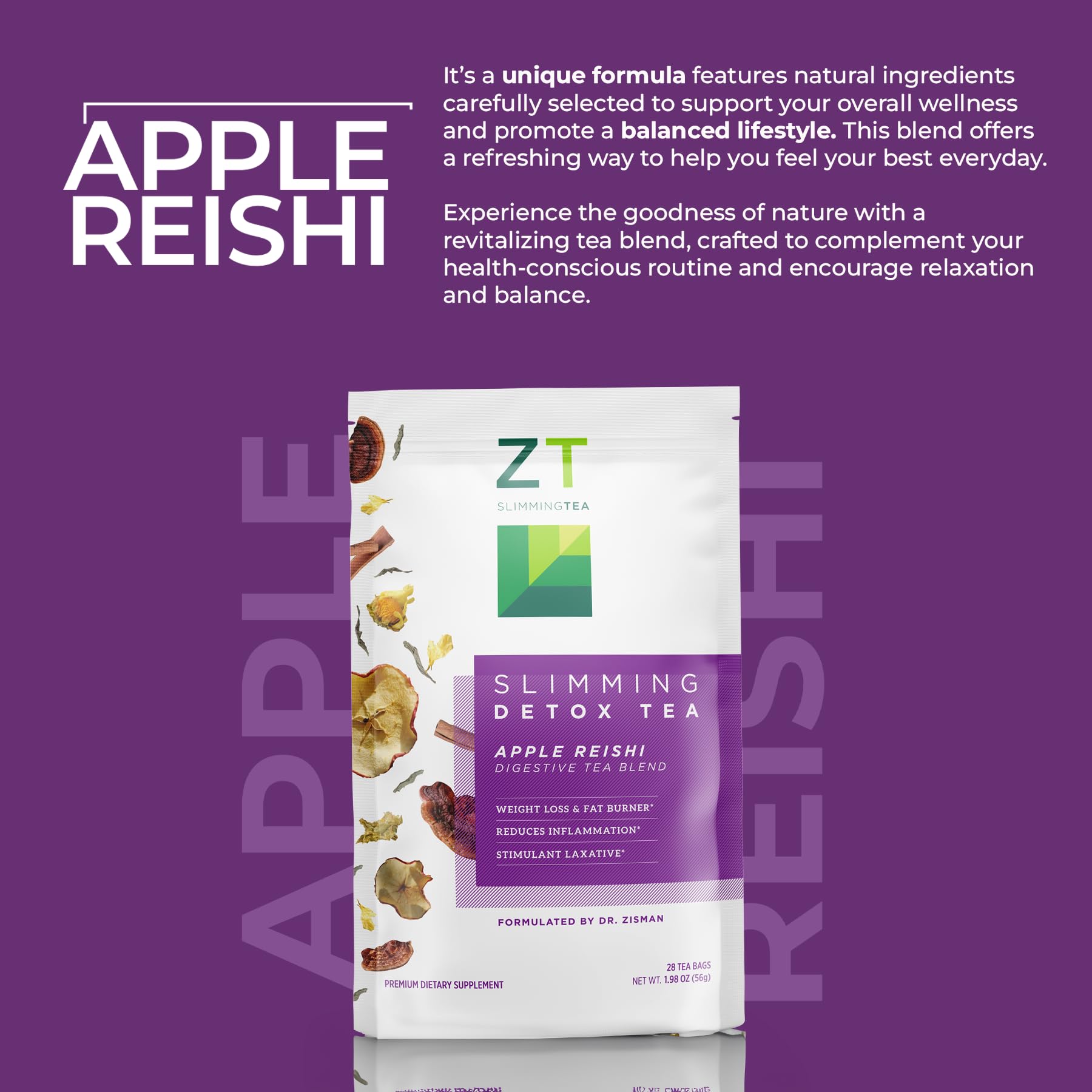 Amazon.com : Dr. Zisman ZT Slimming Detox Tea – Apple & Reishi
